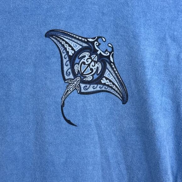 Crazy Shirts Garment Dyed Men's Tee Shirt Blue Hawaii Dye Size L Island Style - Picture 3 of 8